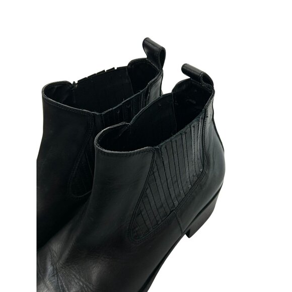 LAVORAZIONE ARTIGIANA Womens Black Leather Chelsea Boots Size 9 Made In Italy - Picture 2 of 12
